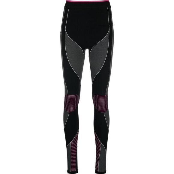 Balmain Moto Paneled Seamless Leggings 2 Black Stretch Elastic Waist NWT $1,150 - Picture 1 of 15